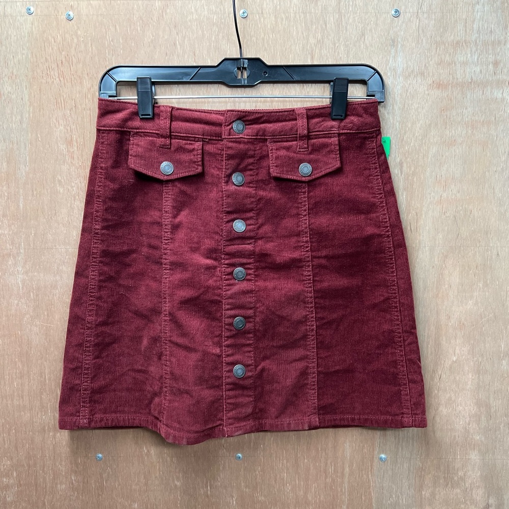 Red Suede Mini Skirt
